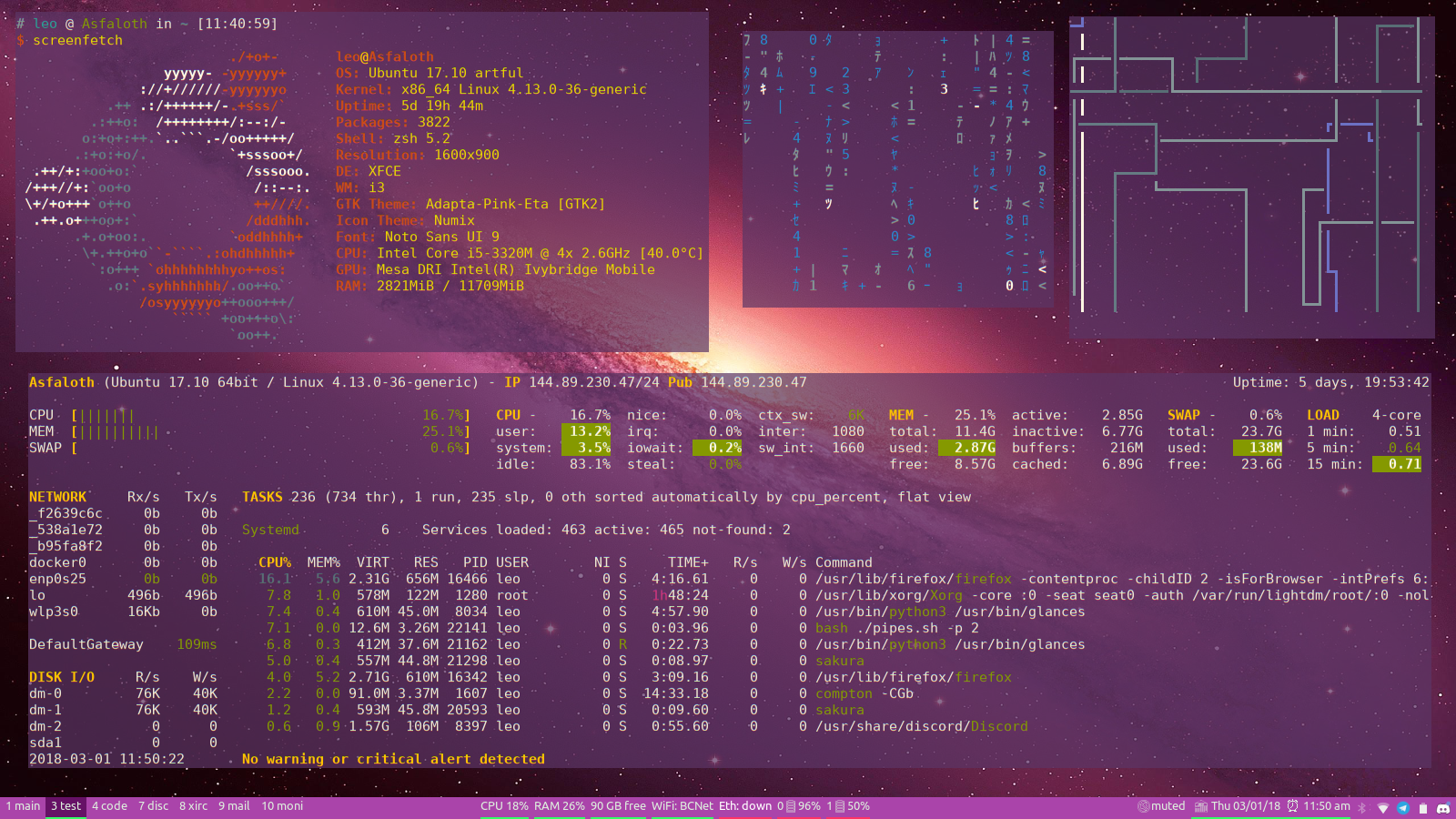 Screenshot of my purple space mod